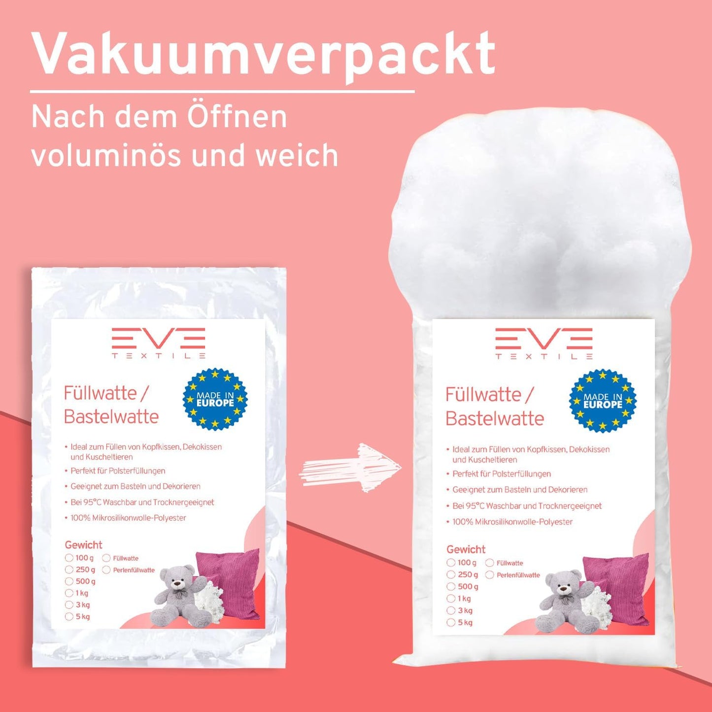 Füllwatte für Kissen Flauschiges Füllmaterial & Stopfmaterial