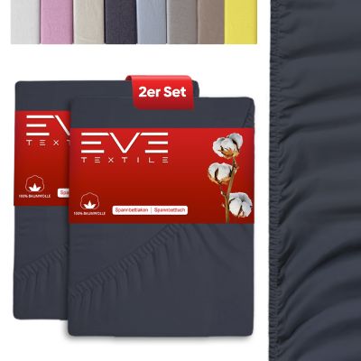 Eve Textile fitted sheet anthracite grey jersey