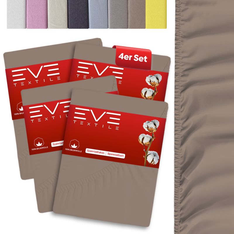 Eve Textile fitted sheet light brown jersey
