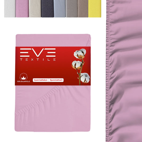 Eve Textile fitted sheet pink jersey