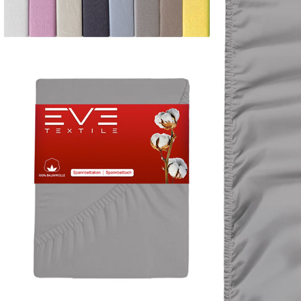 Eve Textile Fitted Sheet Grey Jersey