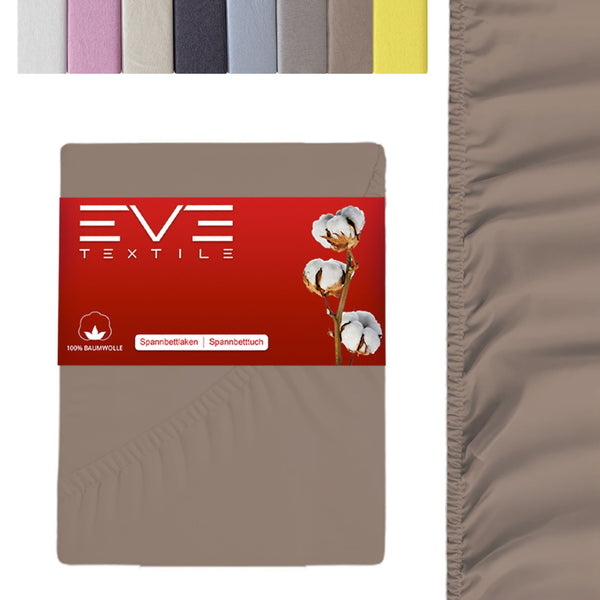 Eve Textile fitted sheet light brown jersey