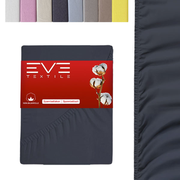 Eve Textile fitted sheet anthracite grey jersey