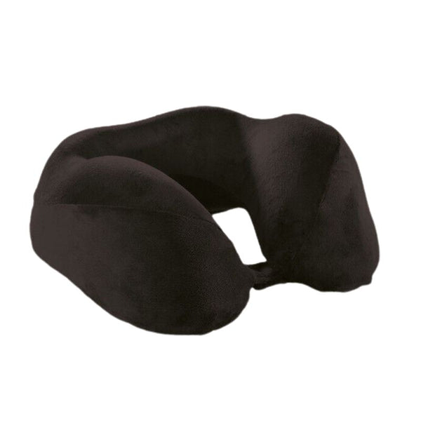 Eve Textile travel neck pillow black with raised headrest 