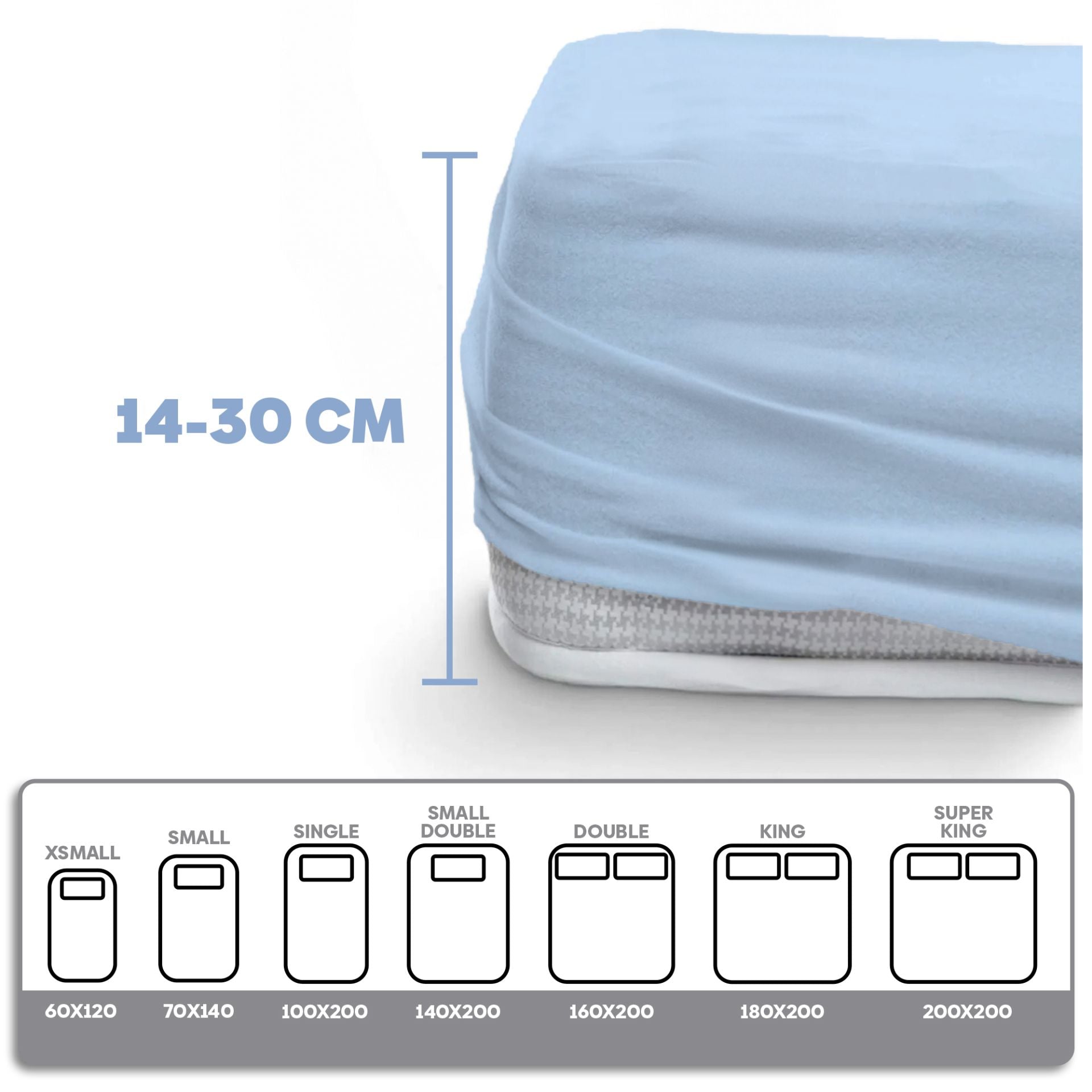 Eve Textile fitted sheet light blue jersey