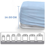 Eve Textile fitted sheet light blue jersey