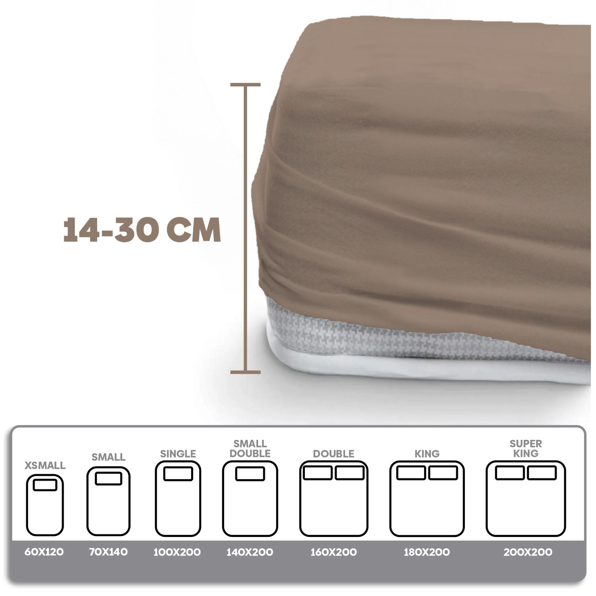 Eve Textile fitted sheet light brown jersey