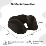 Eve Textile travel neck pillow black with raised headrest 