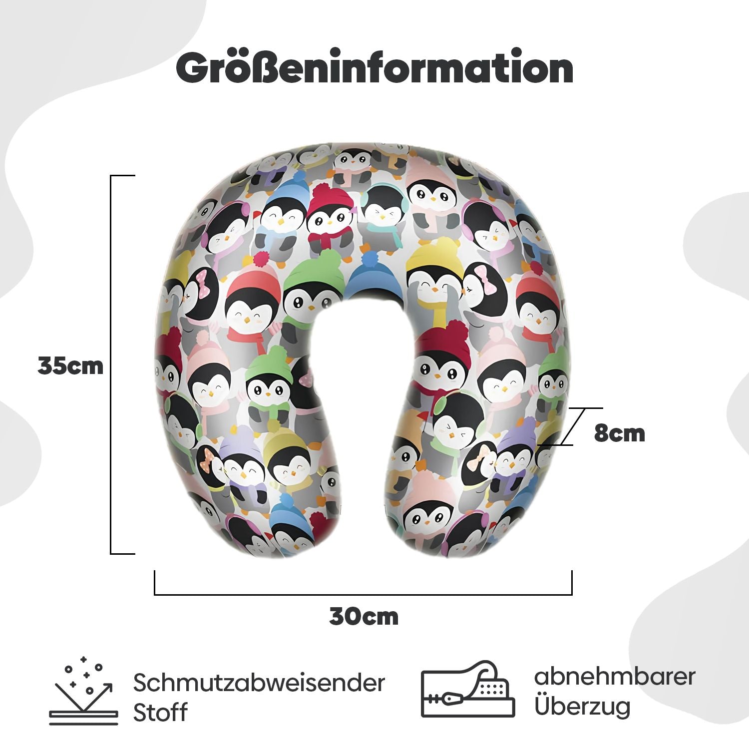 Eve Textile travel neck pillow penguin design 