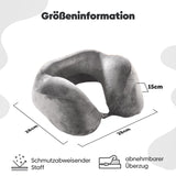 Eve Textile Travel Neck Pillow Grey with Raised Neck