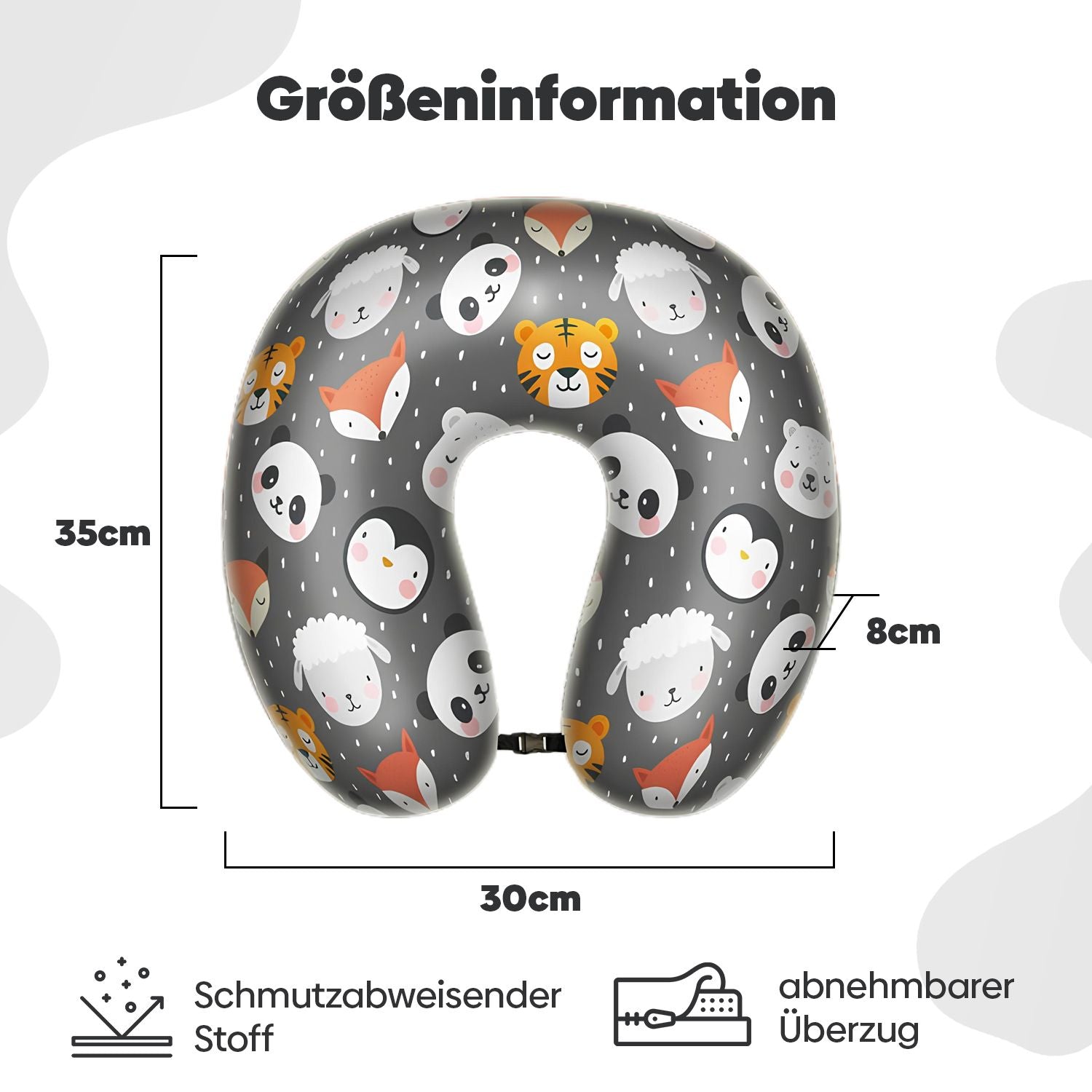 Eve Textile travel neck pillow animal design
