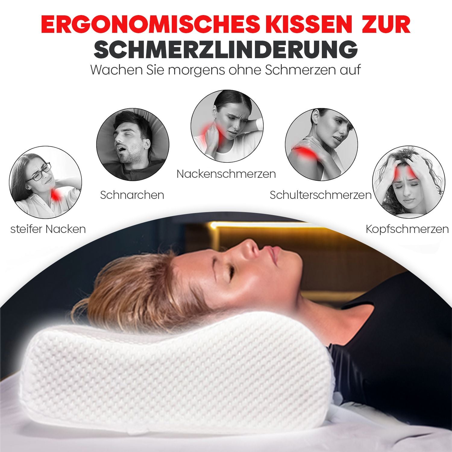 Eve Textile Orthopaedic Pillow with Raised Neck 