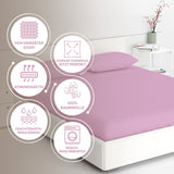 Eve Textile fitted sheet pink jersey