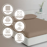 Eve Textile fitted sheet light brown jersey