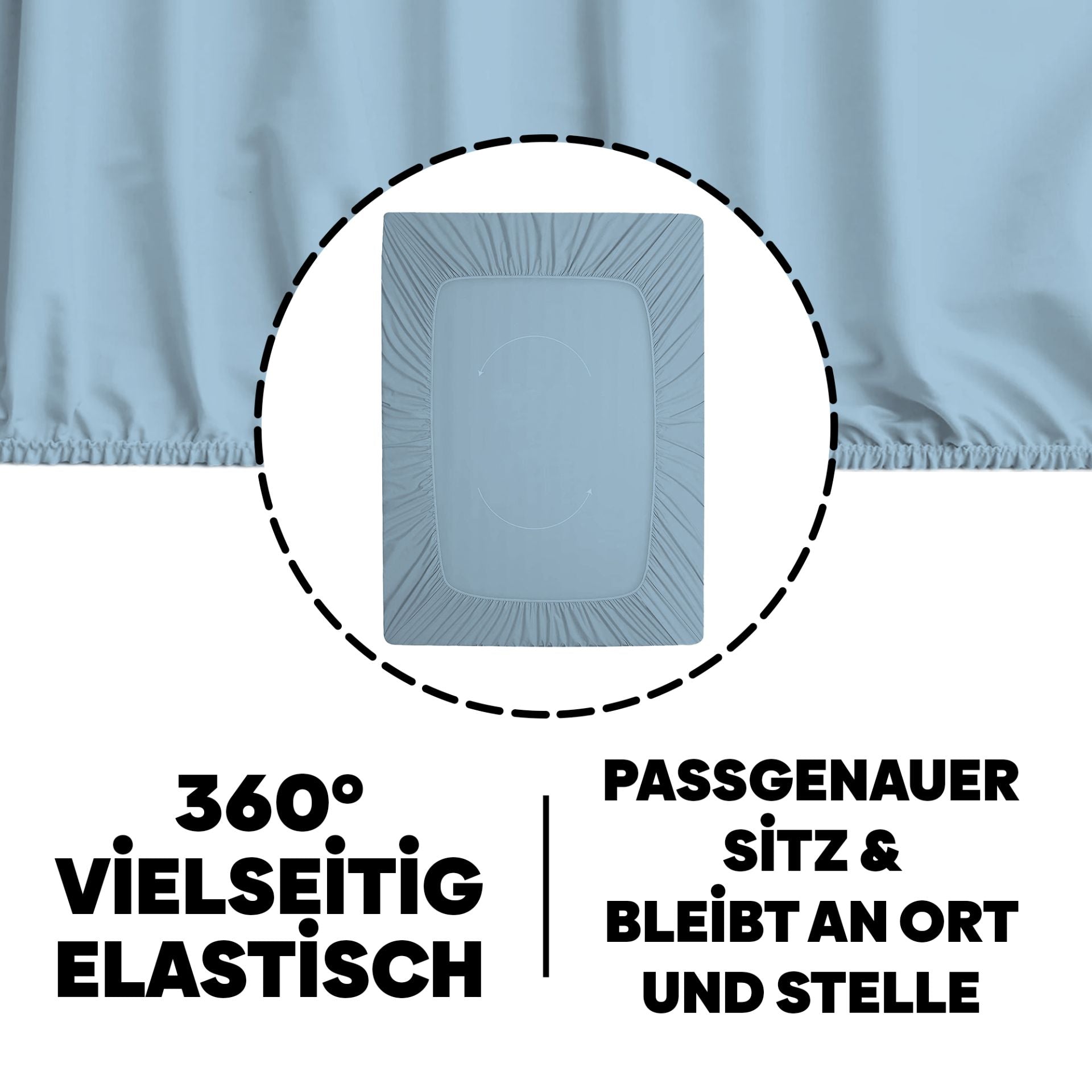 Eve Textile fitted sheet light blue jersey