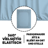 Eve Textile fitted sheet light blue jersey