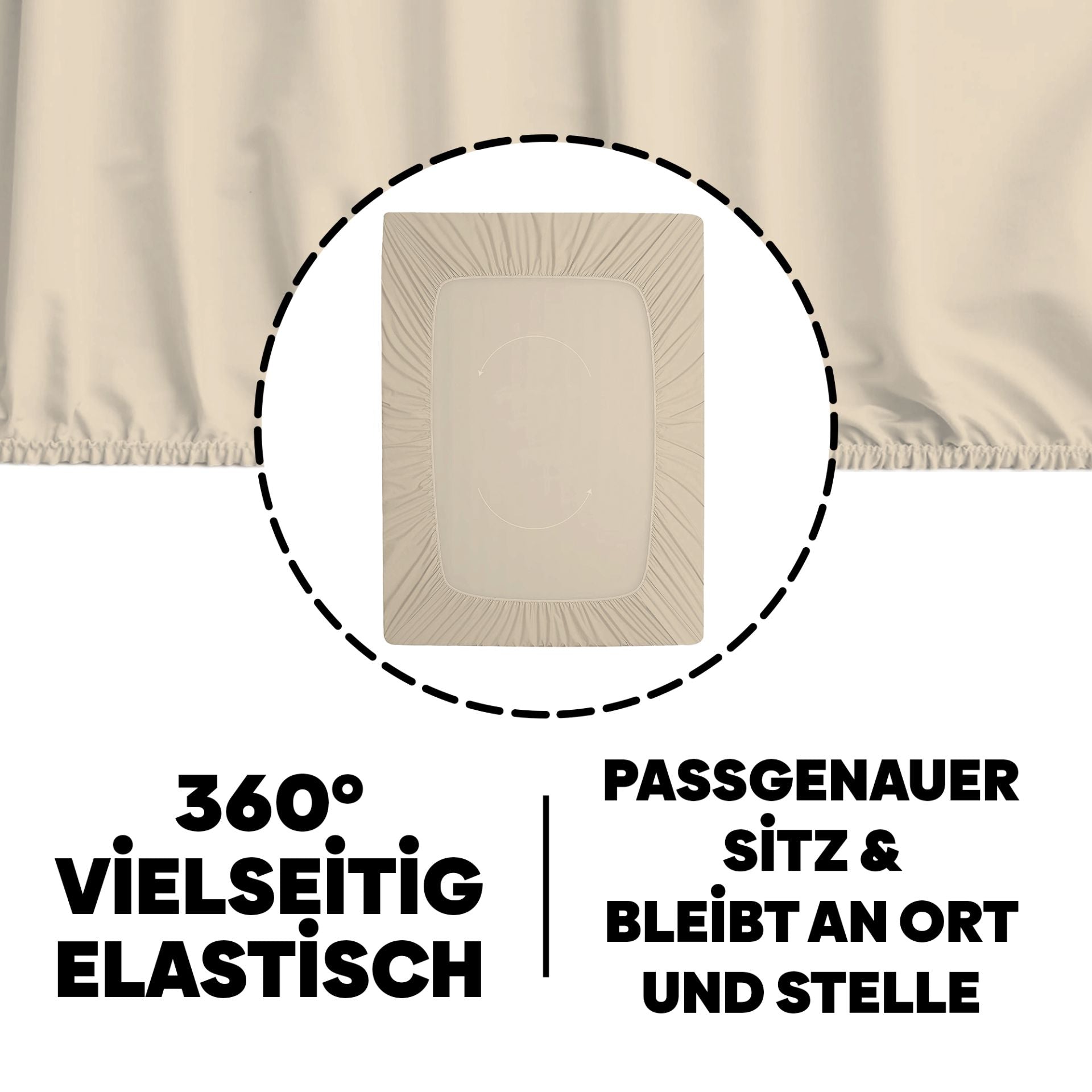 Eve Textile fitted sheet cream jersey