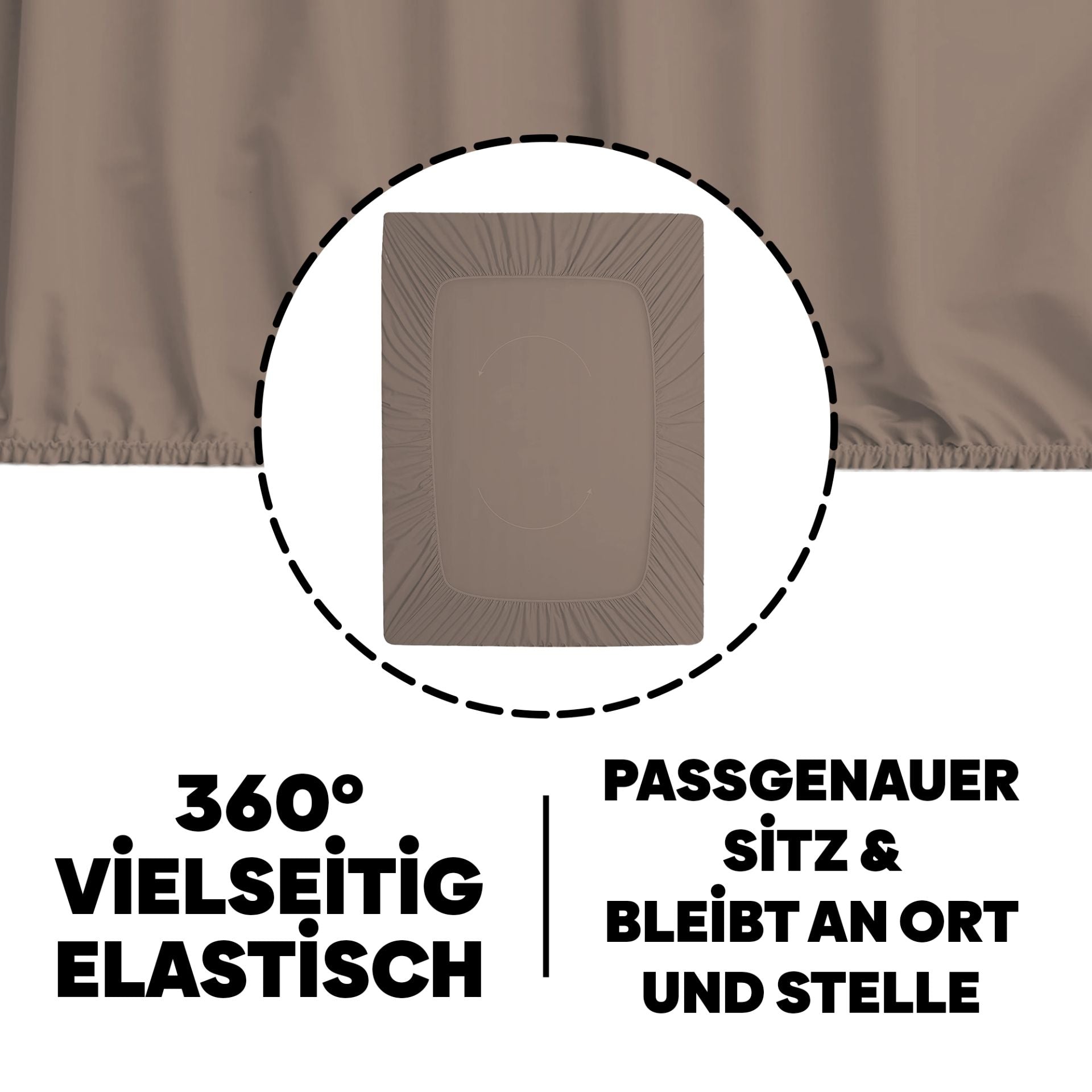 Eve Textile fitted sheet light brown jersey