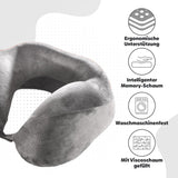 Eve Textile Travel Neck Pillow Grey with Raised Neck