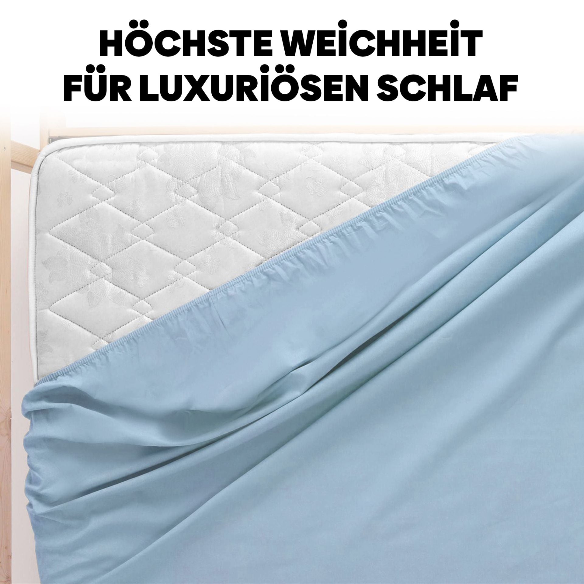 Eve Textile fitted sheet light blue jersey