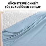 Eve Textile fitted sheet light blue jersey