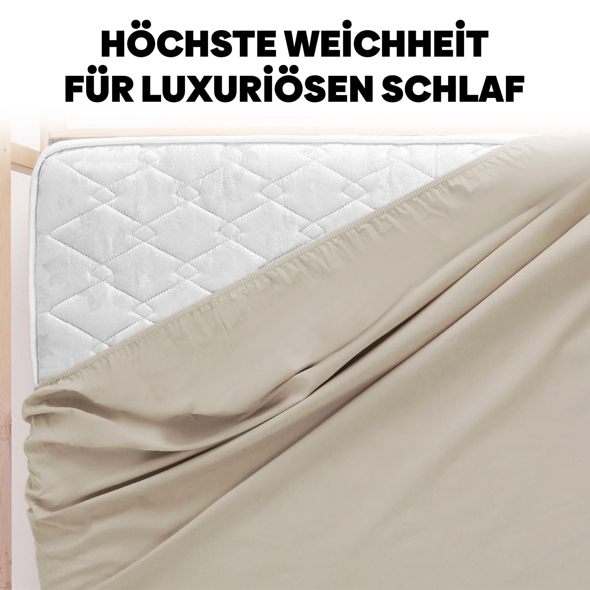 Eve Textile fitted sheet cream jersey
