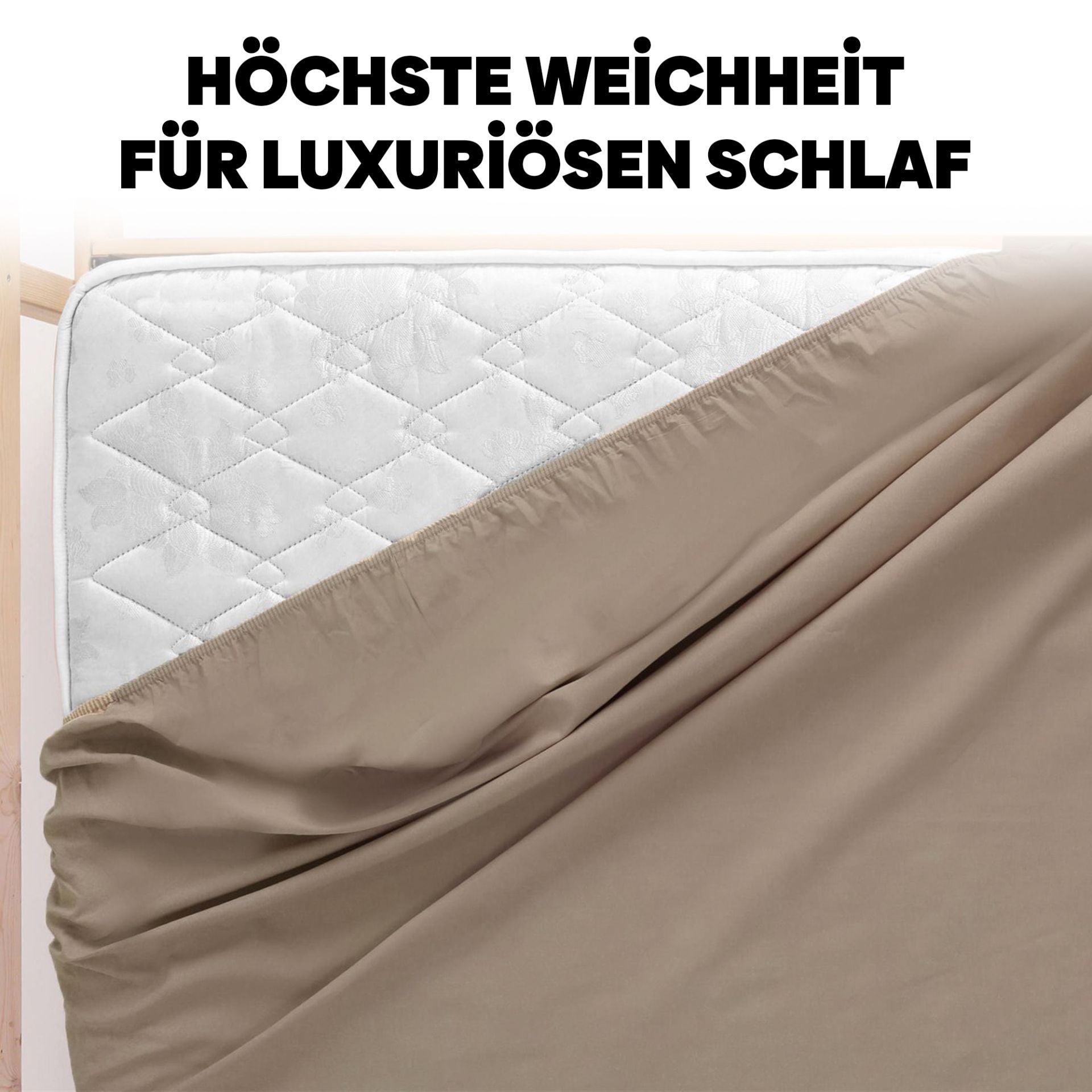Eve Textile fitted sheet light brown jersey