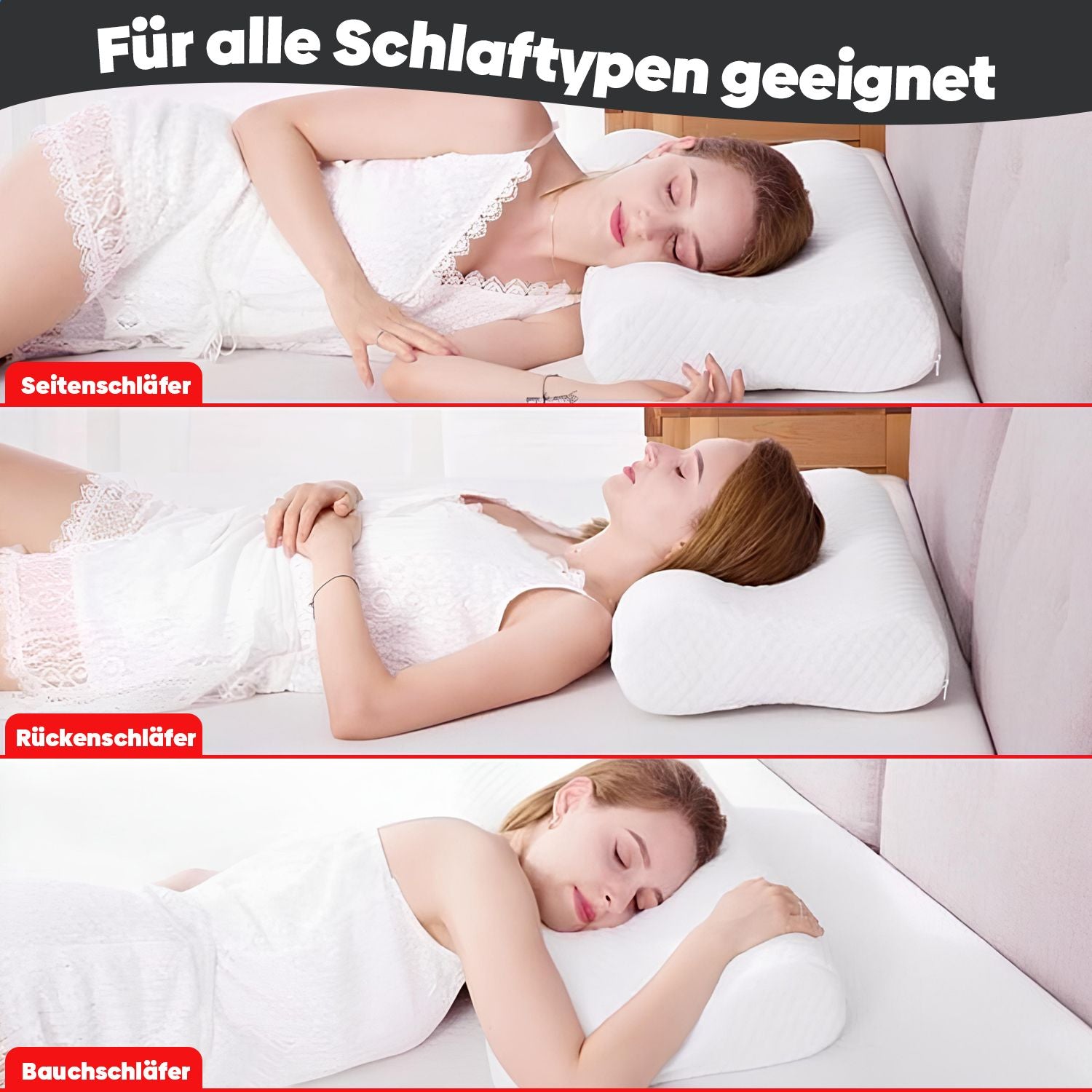 Eve Textile Orthopaedic Pillow with Raised Neck 