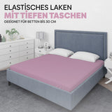 Eve Textile fitted sheet pink jersey