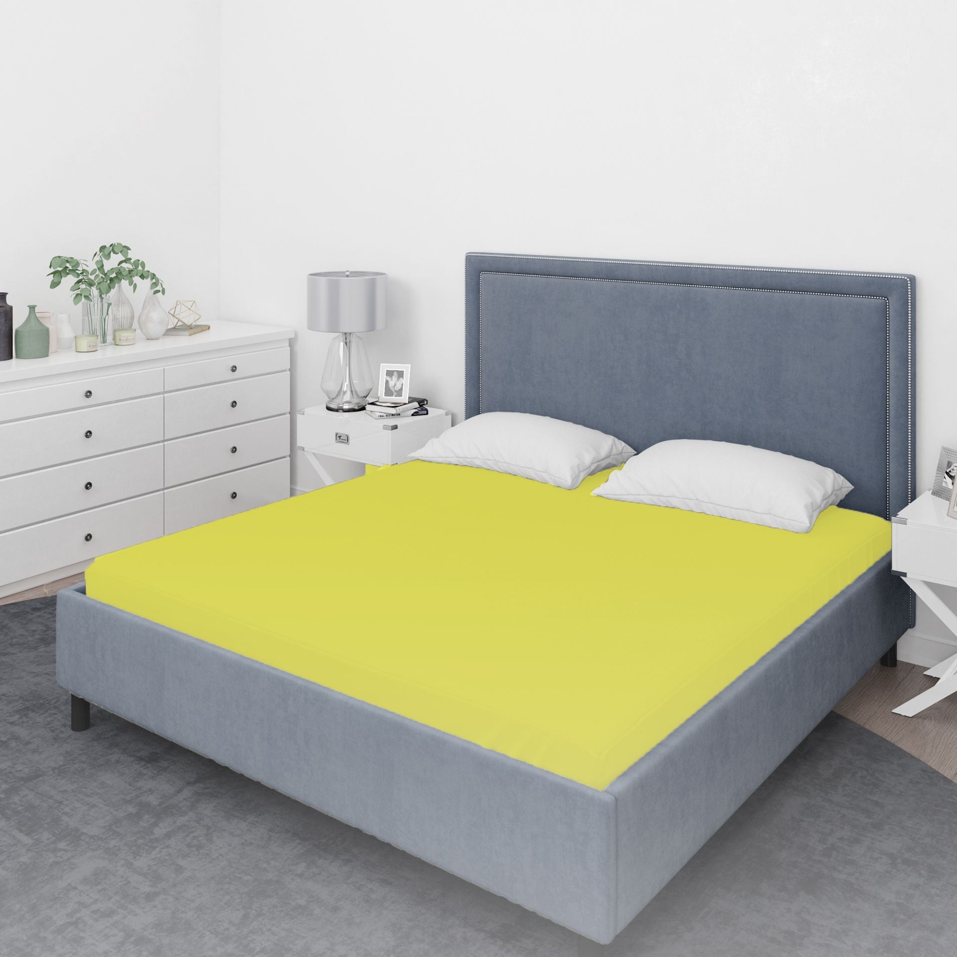 Eve Textile fitted sheet yellow jersey
