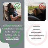 Eve Textile travel neck pillow black with raised headrest 