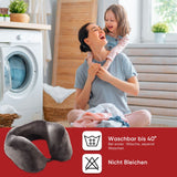 Eve Textile travel neck pillow black with raised headrest 