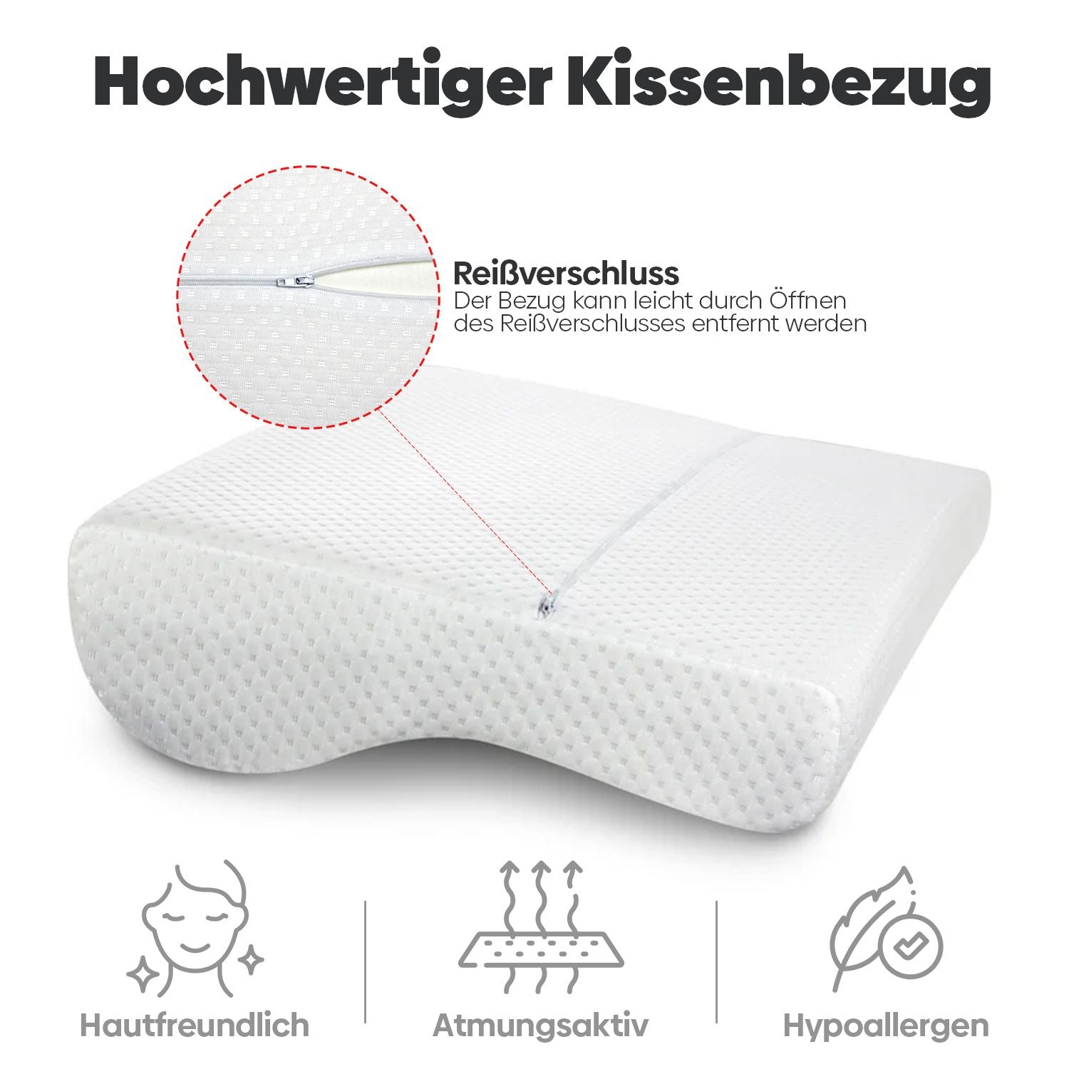Eve Textile Orthopaedic Pillow with Raised Neck 