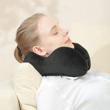 Eve Textile travel neck pillow black with raised headrest 