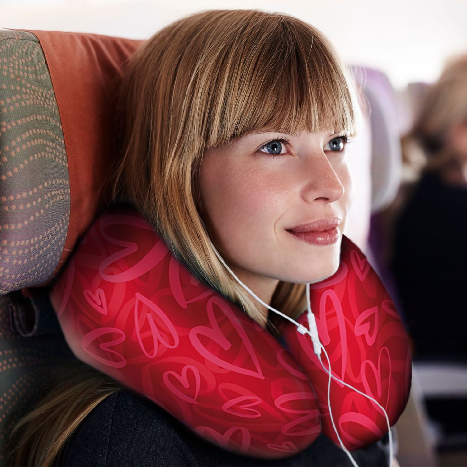 Eve Textile travel neck pillow heart design 