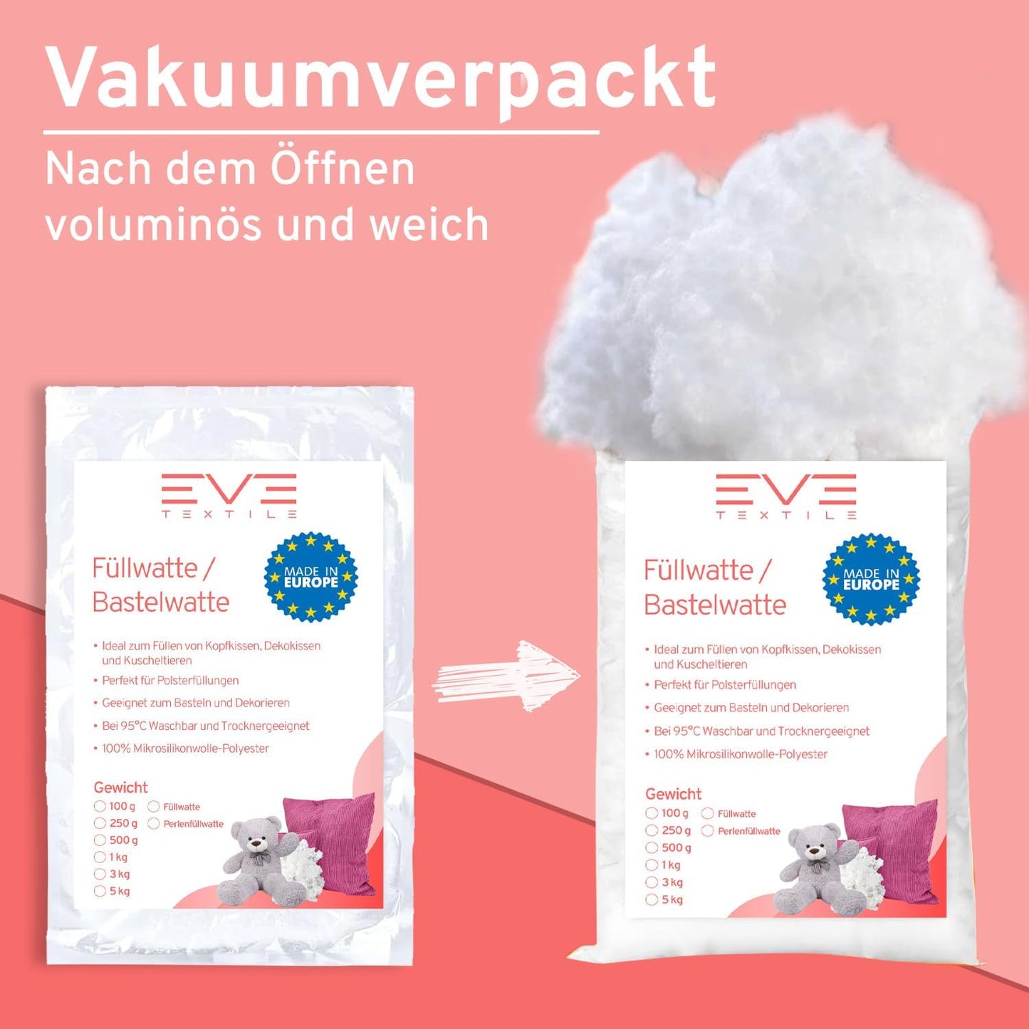 Perlen Füllwatte Faserbällchen Füllmaterial für Kissen