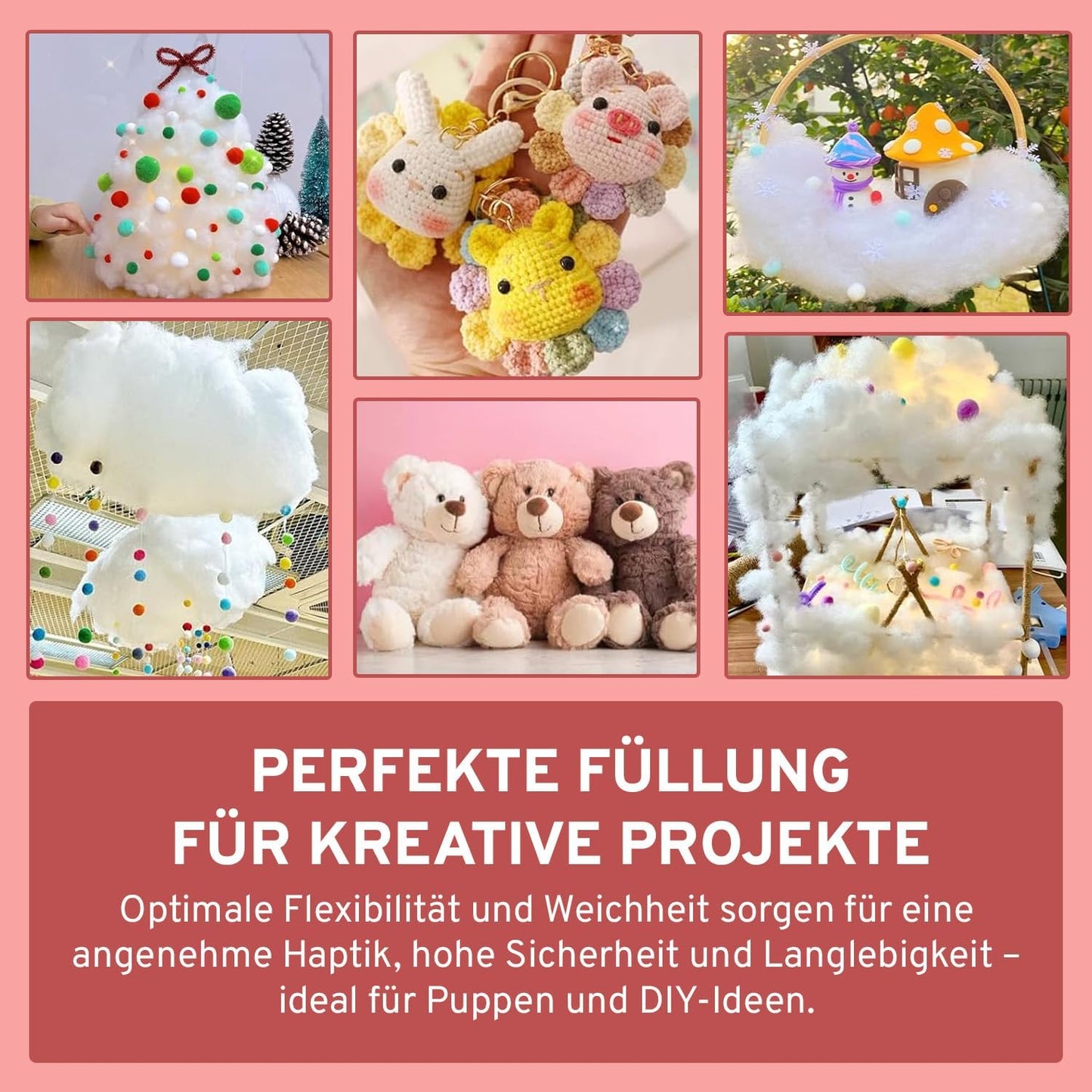 Füllwatte für Kissen Flauschiges Füllmaterial & Stopfmaterial