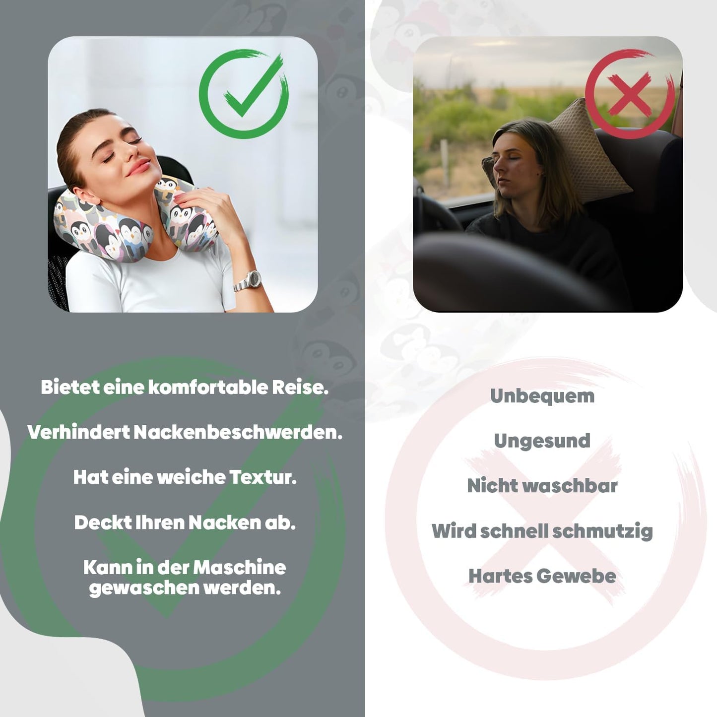 Pinguin Nackenkissen