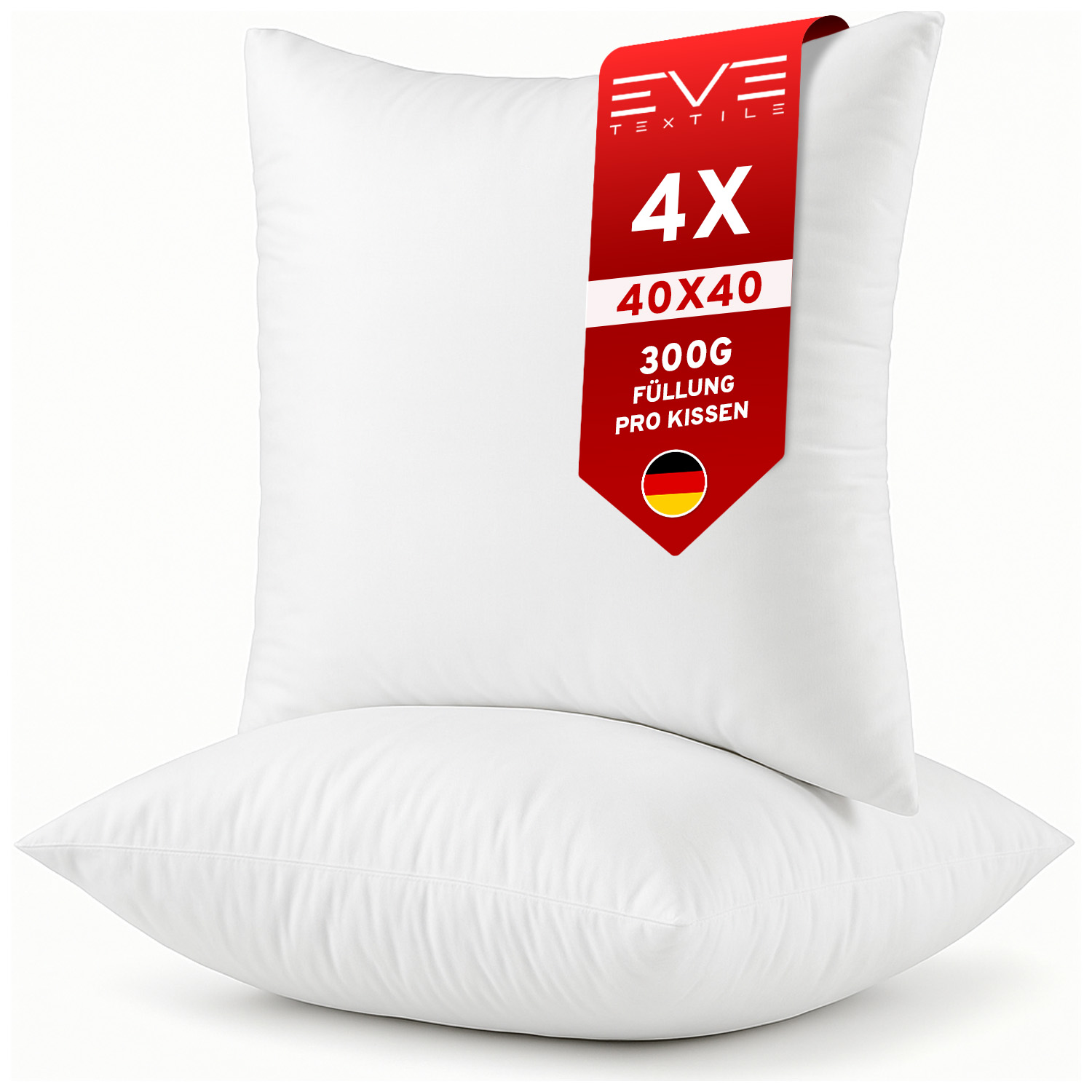 Eve Textile® Füll- und Innenkissen 4er Set 40x40 cm