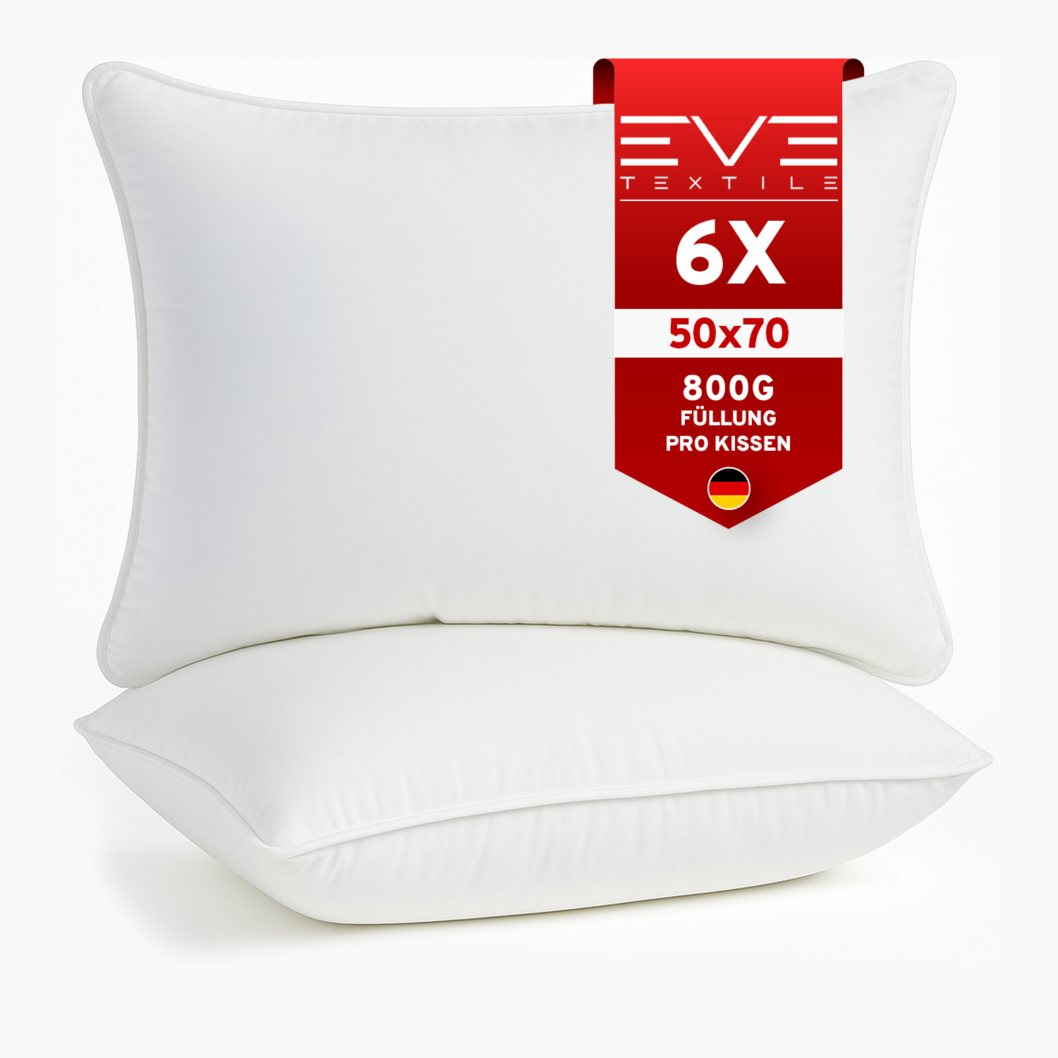 Eve Textile® Füll- und Innenkissen 6er Set 50x70 cm